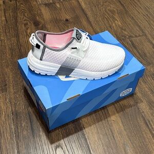 Hey Dude White and Pink Sneakers